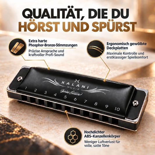 XALANI Mundharmonika Genius Edition – Profi-Klang & Gratis E-Book (C-Dur)