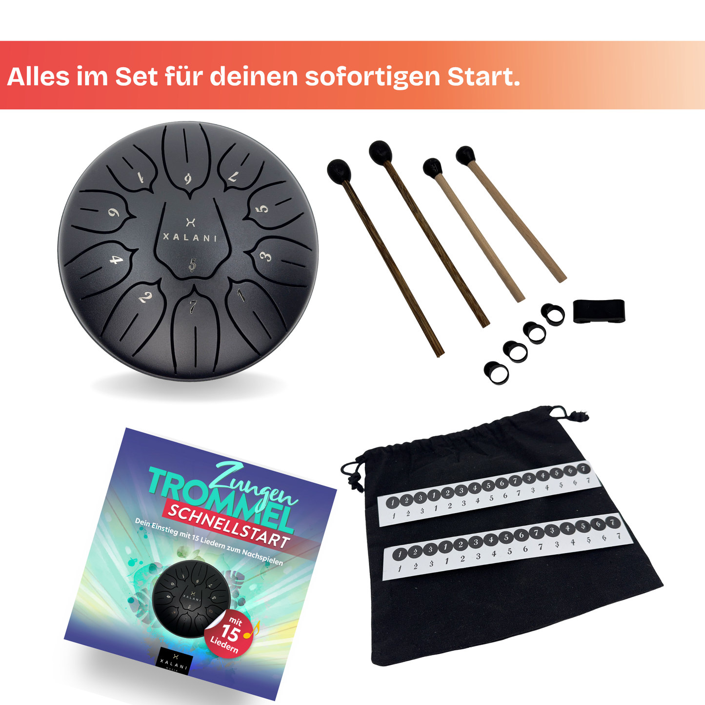 XALANI Zungentrommel Pure Harmony (6 Zoll, 11 Töne, C-Dur)
