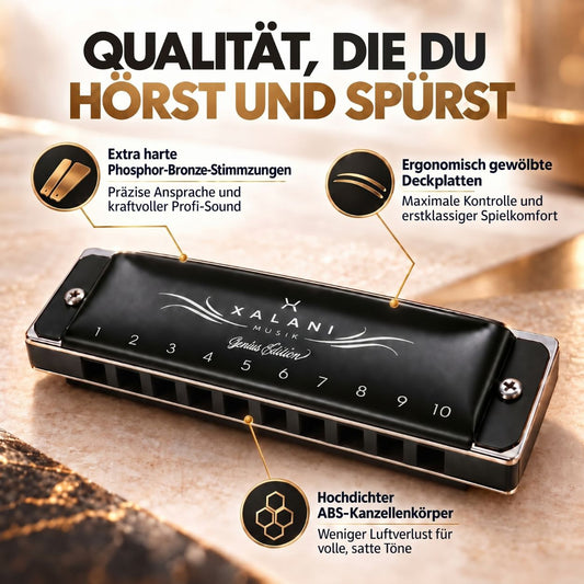 XALANI Mundharmonika Genius Edition – Profi-Klang & Gratis E-Book (C-Dur)