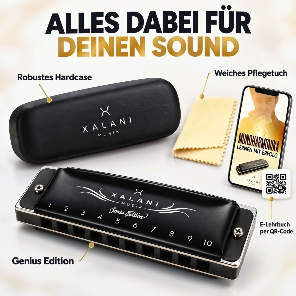 XALANI Mundharmonika Genius Edition – Profi-Klang & Gratis E-Book (C-Dur)