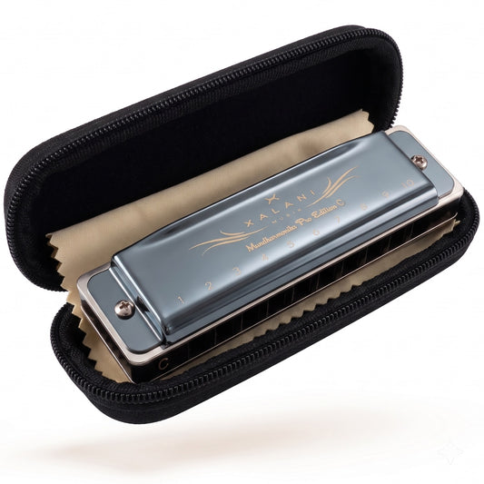 XALANI Mundharmonika inkl. Soft Case und Pflegetuch I E-Book Gratis