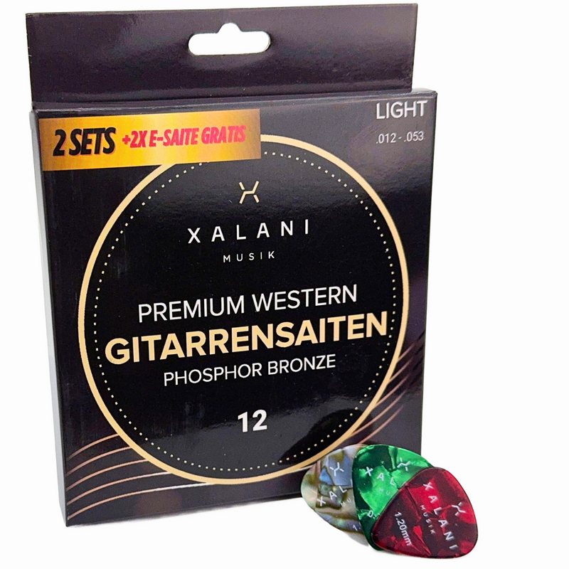 XALANI Gitarrensaiten Westerngitarre 012 – 2er Pack