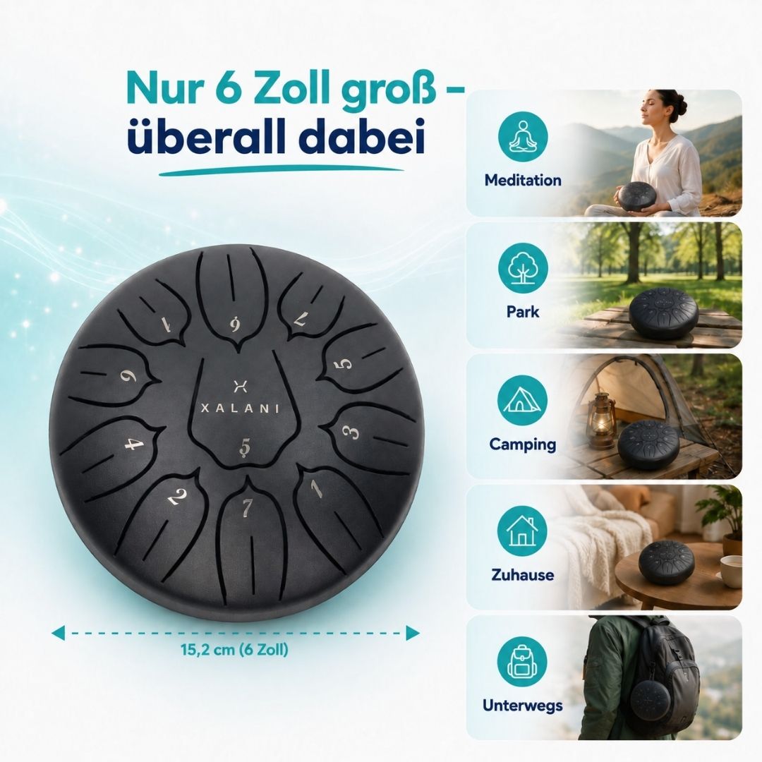 XALANI Zungentrommel Pure Harmony (6 Zoll, 11 Töne, C-Dur)
