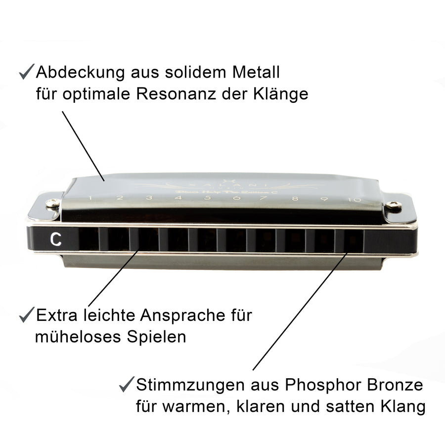 XALANI Mundharmonika Blues Harp Pro