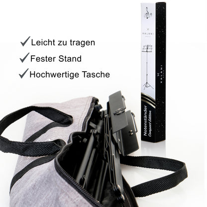 XALANI Notenständer klappbar mit hochwertiger Tasche ausziehbar bis 140cm