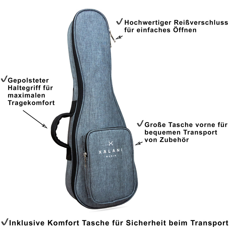 XALANI Ukulele Sopran Set Mahagoni inkl. E-Lehrbuch